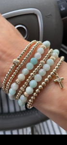 Amazonite and gold filled stack