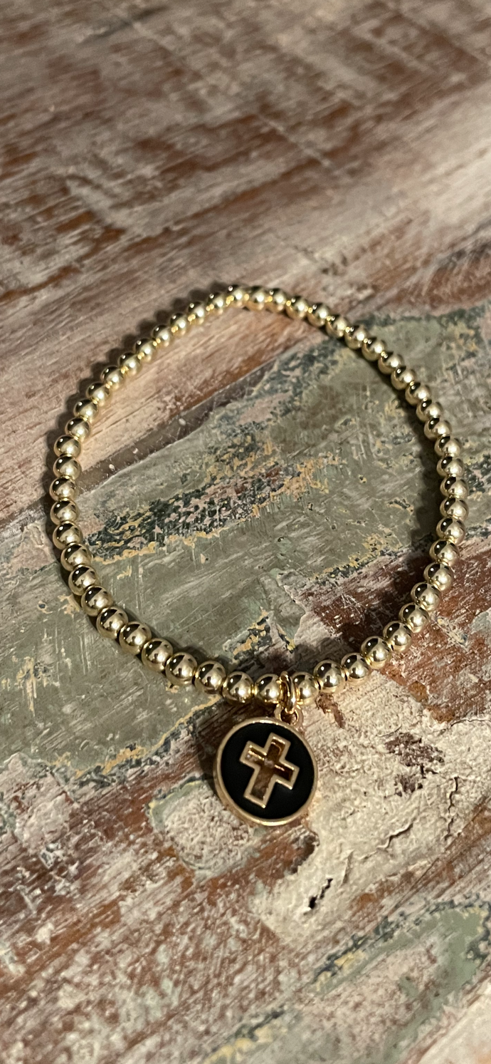 Black cross bracelet