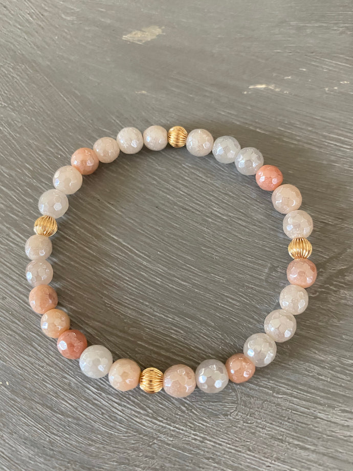 Mystic Faceted Peach Aventurine bracelet.