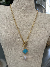 Turquoise and Pearl necklace.