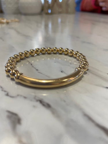 Large gold filled tube bar bracelet