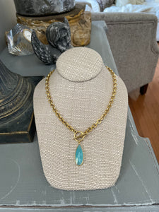 Aqua Chalcedony necklace