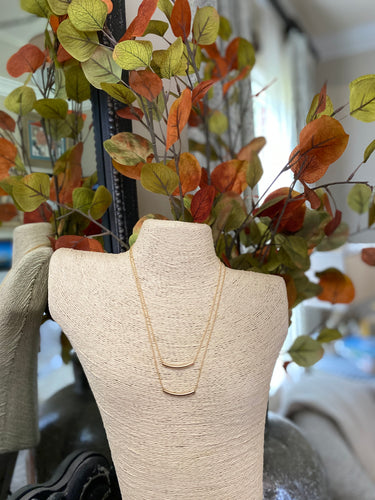 Gold filled curve tube necklace