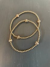 Gold filled or sterling silver beaded bracelet with large corrugated beads