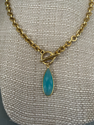 Aqua Chalcedony necklace