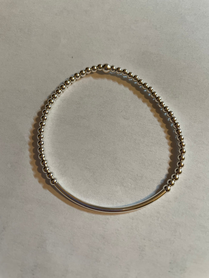 3mm gold filled bracelet w/ curve bar
