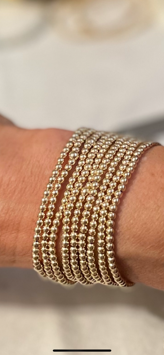 3mm gold, sterling silver, rose gold filled bracelet